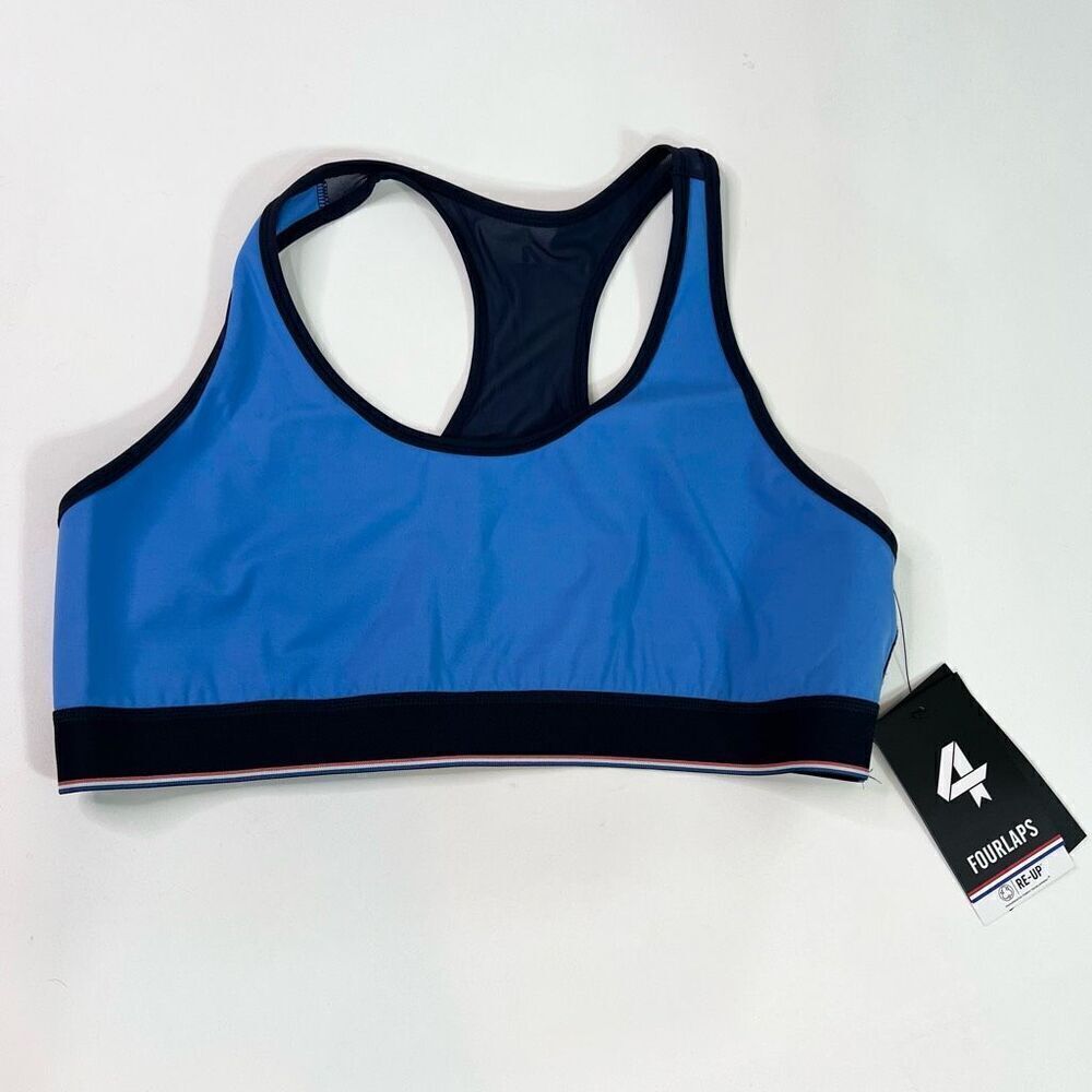 FourLaps Bra Womens XL Cornflower Navy Circuit Sports Bra NWT Activewear